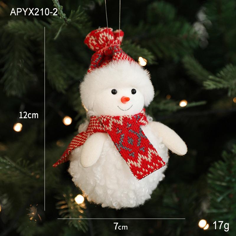 Christmas Plush Snowman Pendant Christmas Tree Hanging Lovely Beautiful Pendant Scene Decorate Christmas Tree Hanging Ornaments