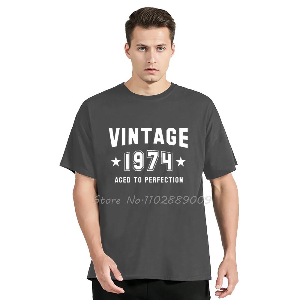 Graphic Old Vintage 1974 50th Birthday Unisex Cotton T-Shirt Fashion Oversized Tshirt Fitness Tees Cotton Men Clothing