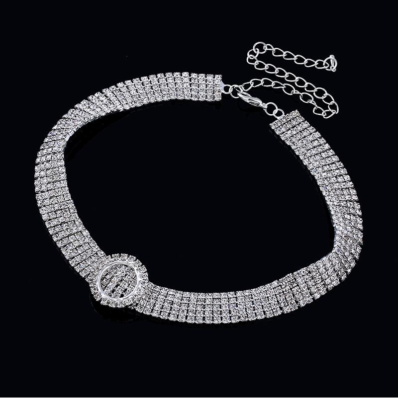 Trendy Multi-Layered Diamond Flower Necklace: Shiny Statement Collarbone Chain
