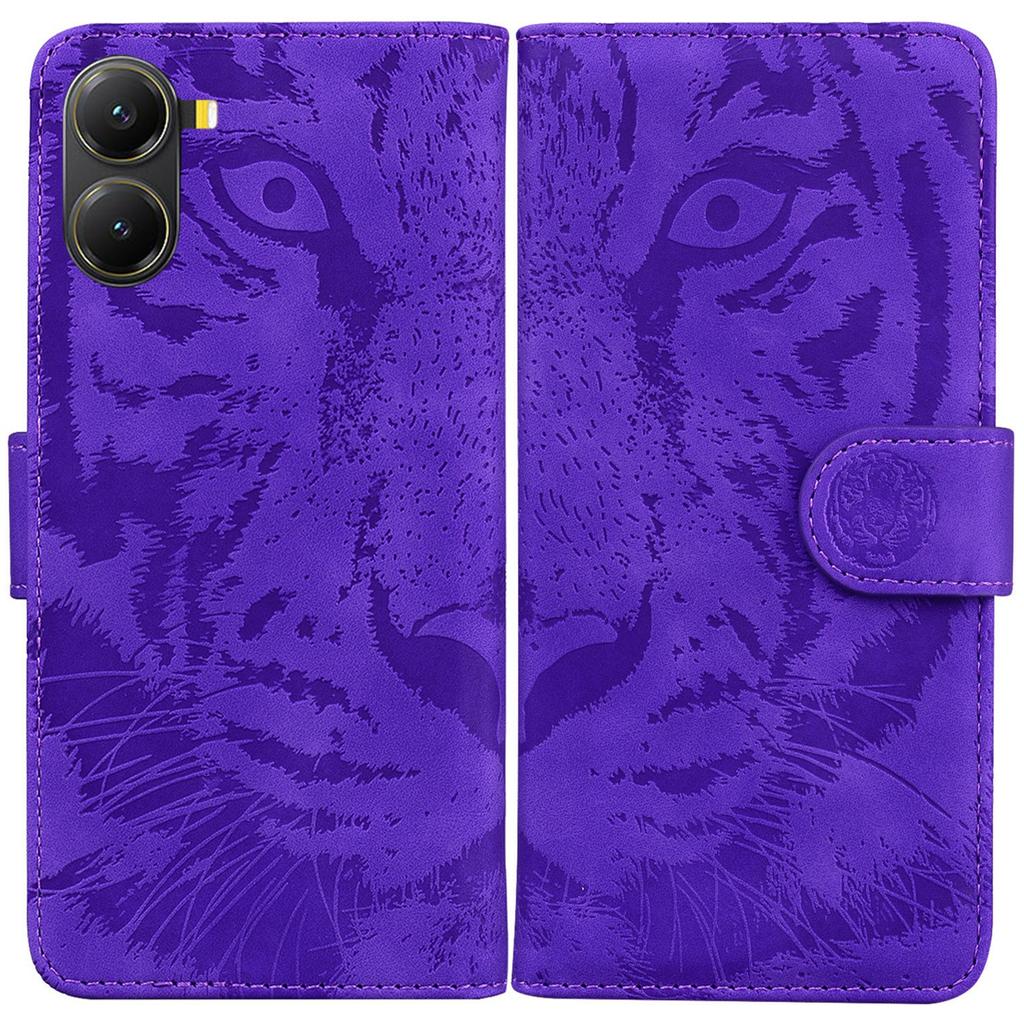 Dla Xiaomi Poco X7 Pro 5G/Redmi Turbo 4 5G Etui Skórzany Portfel z Nadrukiem Tygrysa Pokrowiec na Telefon