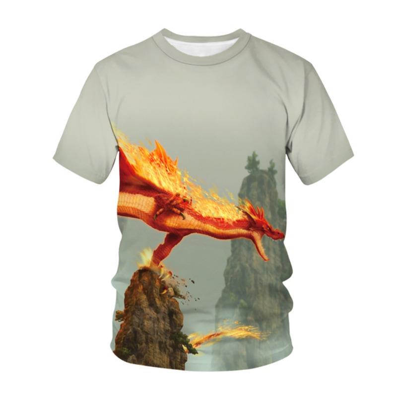 Letná móda Jurský park Dinosaurus 3D tlač Detské tričko Ležérne tričko Chlapci Dievčatá Unisex Detské oblečenie Tričká Topy