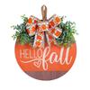 Harvest Festival Decor Front Door Garland, Autumn Decor Wooden House Number Pendant with Pumpkin Bow, Decorative Wreaths