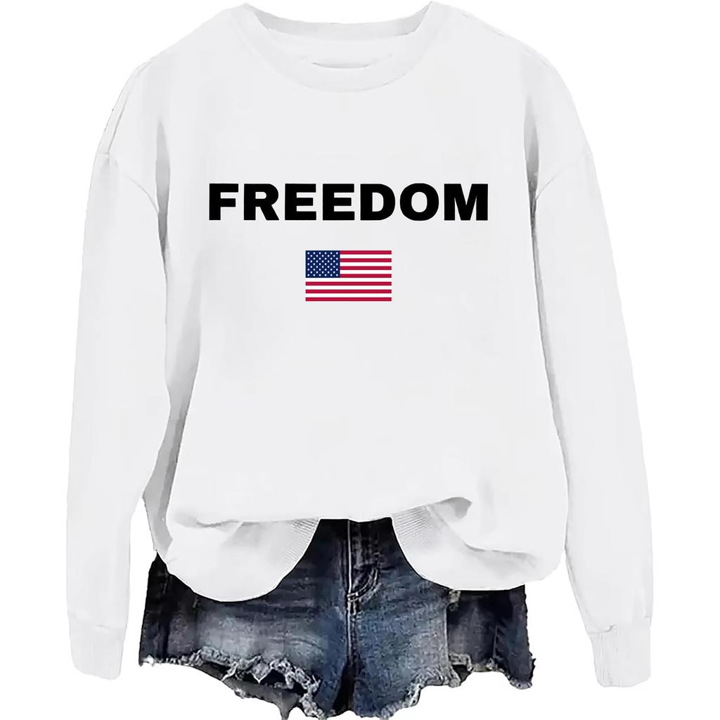 Women's Fashionable And Casual Long Sleeved Printed Round Neck Sportswear Pullover, Slim Fit T-shirt Top