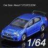 1:64 Subaru WRX STI Mini Scale Sports Car Model Toy Metal Body Rubber Tires Simulation Vehicles Models Gifts for Boyfriend