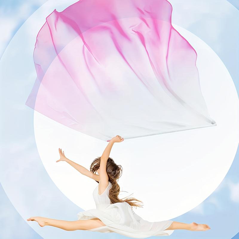 1PC Vibrant Gradient Fan Scarf Fitness Guard Flag Praise Dance Flags Vibrant Dancewear 190x140cm