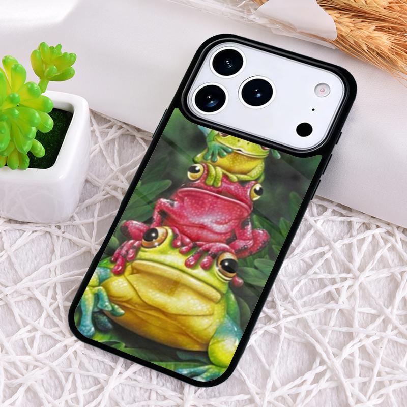 Mushroom Frog Shockproof Phone Case for iPhone 17 Air 16e 15 11 12 14 13 Pro Max Cover Coque