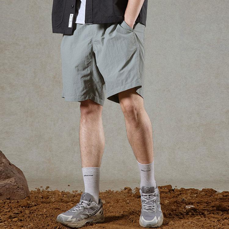 Mizuno Mountain Series Outdoor Solid Color Simple Print Letter Logo Mid Waist Waterproof Casual Shorts Men shorts Aqua-Green D2CF41H3-16