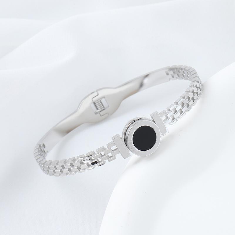 1PC Men's and Women's Fashion Roman Digital Stainless Steel Bracelet for Date, Travel, Banquet, Party, Festival Dressing Gifts