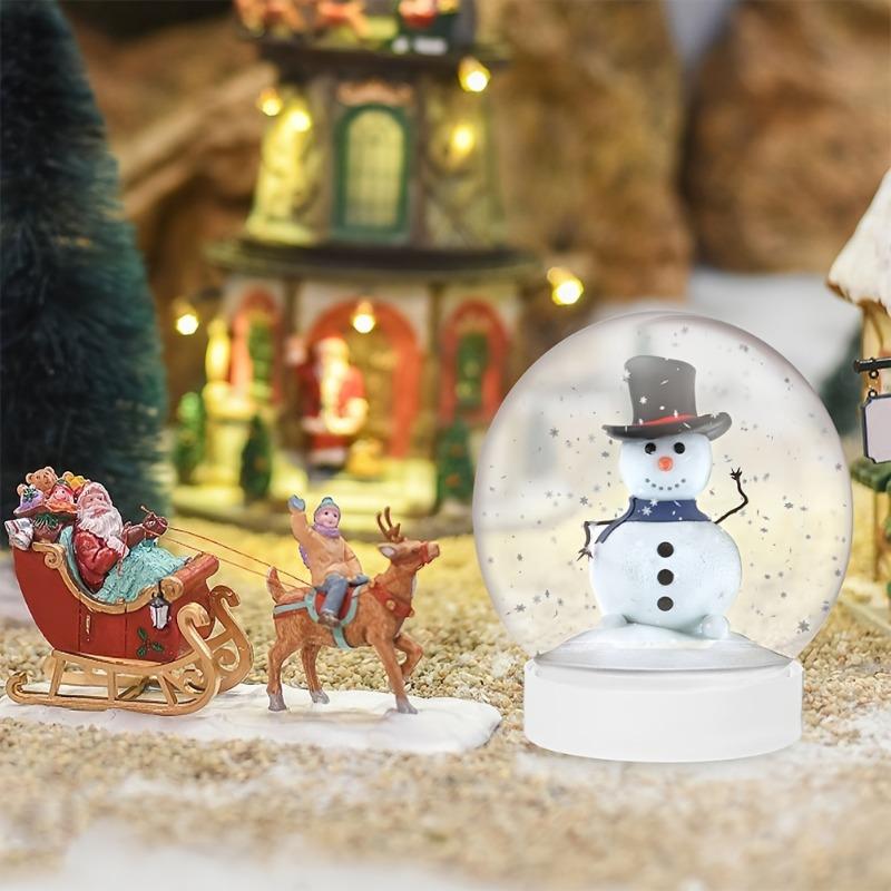 DIY Clear Plastic Crystal Ball Christmas Snowball with Screw-On Lid for Holiday Desktop And Hanging Decorations
