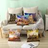 Notre Dame Cathedral French Landscape Pillow Cover European Print Cushion Waist Pillow Cover