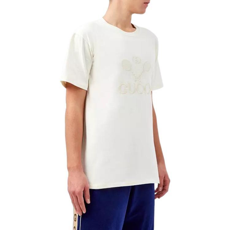 GUCCI T Shirts Men's White Crew Neck Moderate Straight Fit 548334-XJBCR-9689