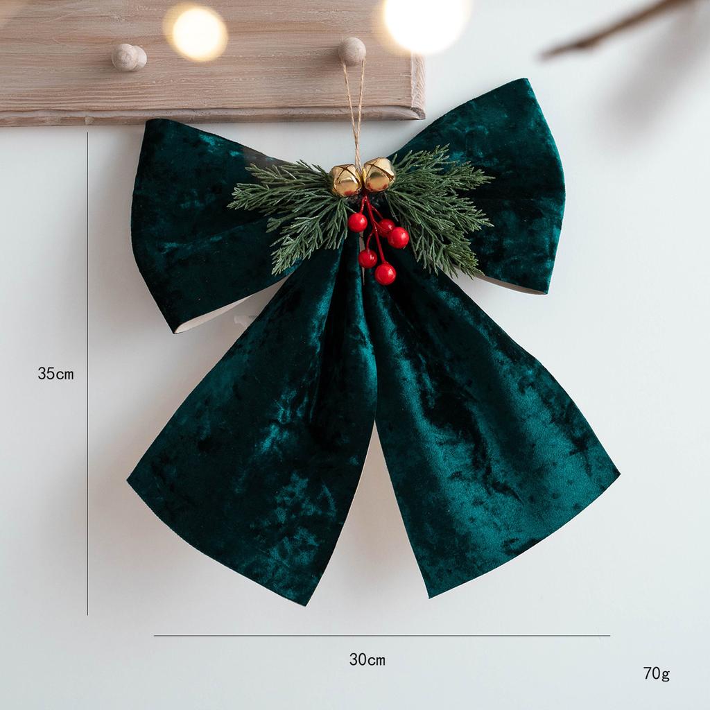 Christmas Tree Fabric Bows Decoration Durable Handcrafted Cloth Christmas Bows Ornament for Year Use