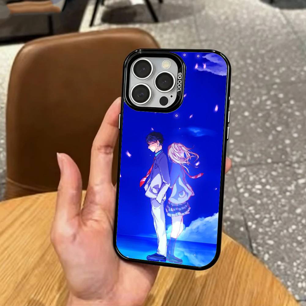 Sad A-Anime Your Lie in April   Phone Case For iPhone17,16,15,14,13,12,11 Plus,Pro Max Colored Silver Plated Inside Cover