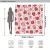 A Sweet and Whimsical Shower Curtain: Adorn Your Bathroom with This Charming Design Featuring Playful Strawberries and Hearts