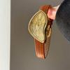 New Quartz Ladies Watches Luxury Irregular Shaped Dial Woman Watch Elegant Fashion Leather Strap Wristwatch Gifts Women