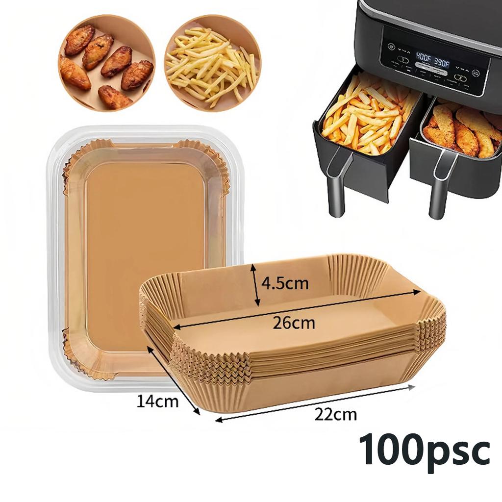 100pcs High-quality Air Fryer Special Paper, Silicone Oil Paper, Baking Paper Tray, High Temperature Resistant, Does Not Contain Fluorescent Agents