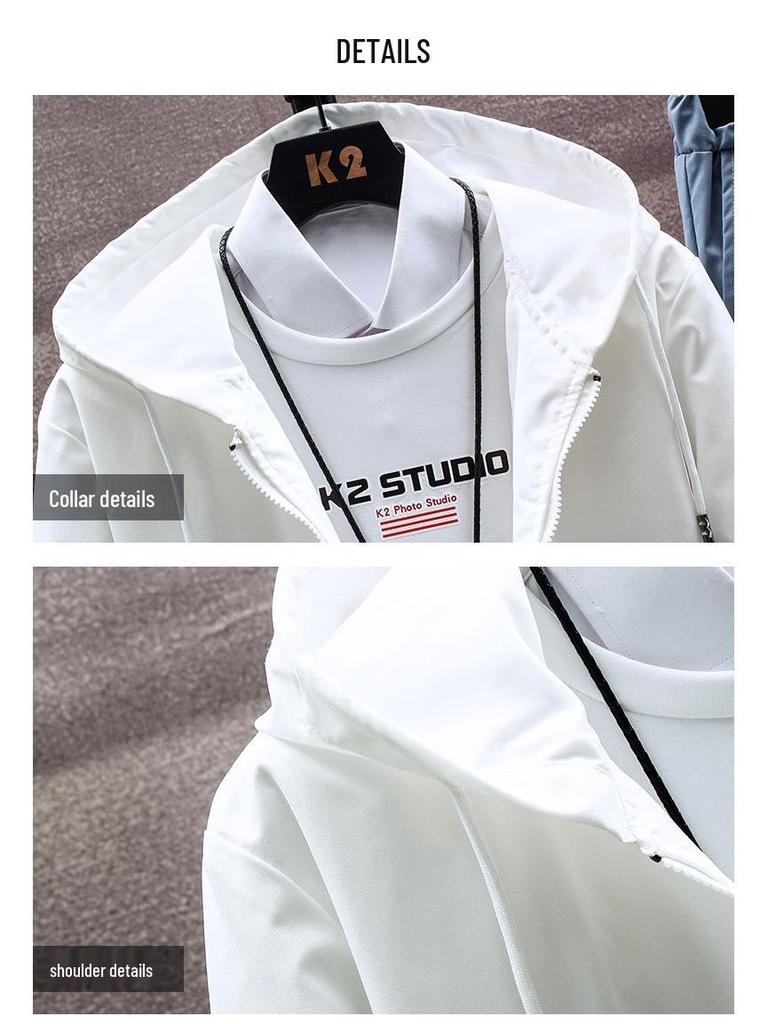 Conjunto Deportivo Reflectante de Dos Piezas para Hombre Primavera y Otoño - Estilo Juvenil Coreano