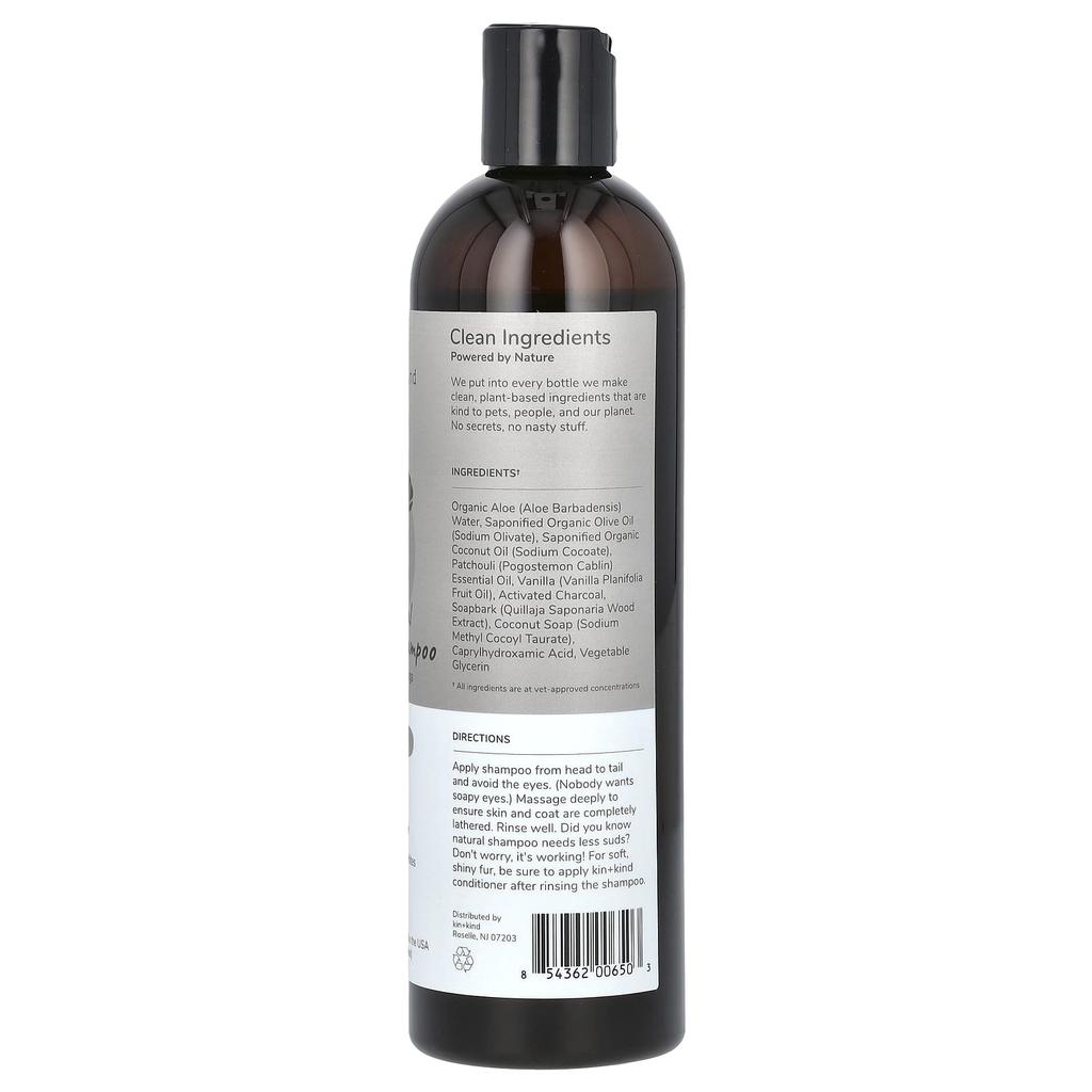 Kin+Kind Natural Charcoal Shampoo for Dogs, Patchouli, 354Ml(12Fl Oz)