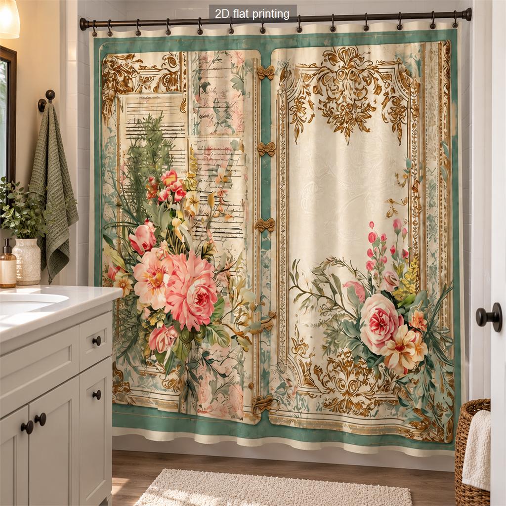Winter Forest Floral Abstract Print Polyester Shower Curtain Bathroom Decor Bathtub Curtain with Hooks Multiple Designs