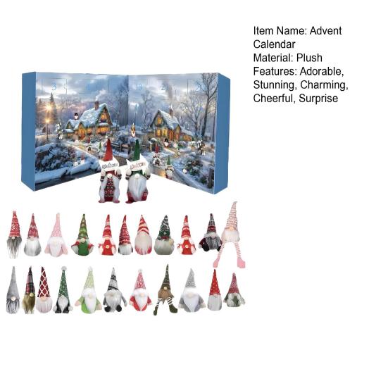 Gnome Advent Calendar 2025 24 Day Christmas Countdown Calendar with 24 Pcs Mini Gnomes Ornaments Collectible Dwarfs Figures for Holiday Home Decor