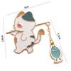 Gift For Women Men Funny Cats Jewelry Accessories Collar School Bag Badge Pin Cat Fishing Brooch Cat Brooch Enamel Brooch