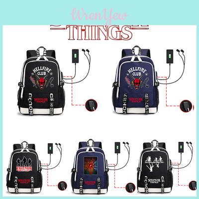 Mochila Stranger Things Para Estudiantes Ligera Y Duradera Con Carga Usb