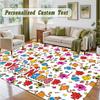 Crystal Velvet Square Rug Custom NameMr. Men & Little Miss Pattern Non Slip Home Floor Decor Rug
