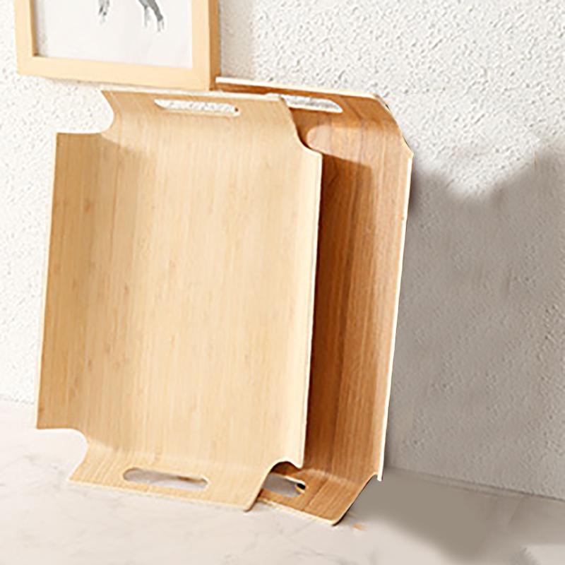 AT21-Bread Tray Storage Organizer Wooden Serving Tray Wood Tea Plate Food Dish Platter Plate Dinner Fruit Cake