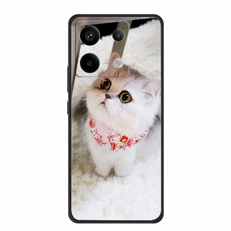 For Redmi Note 13 pro Case Pink Phone Case Fashion Silicone TPU Soft Back Cover Redmi Note 13 Pro Flower Capa 6.67" Cats Coque