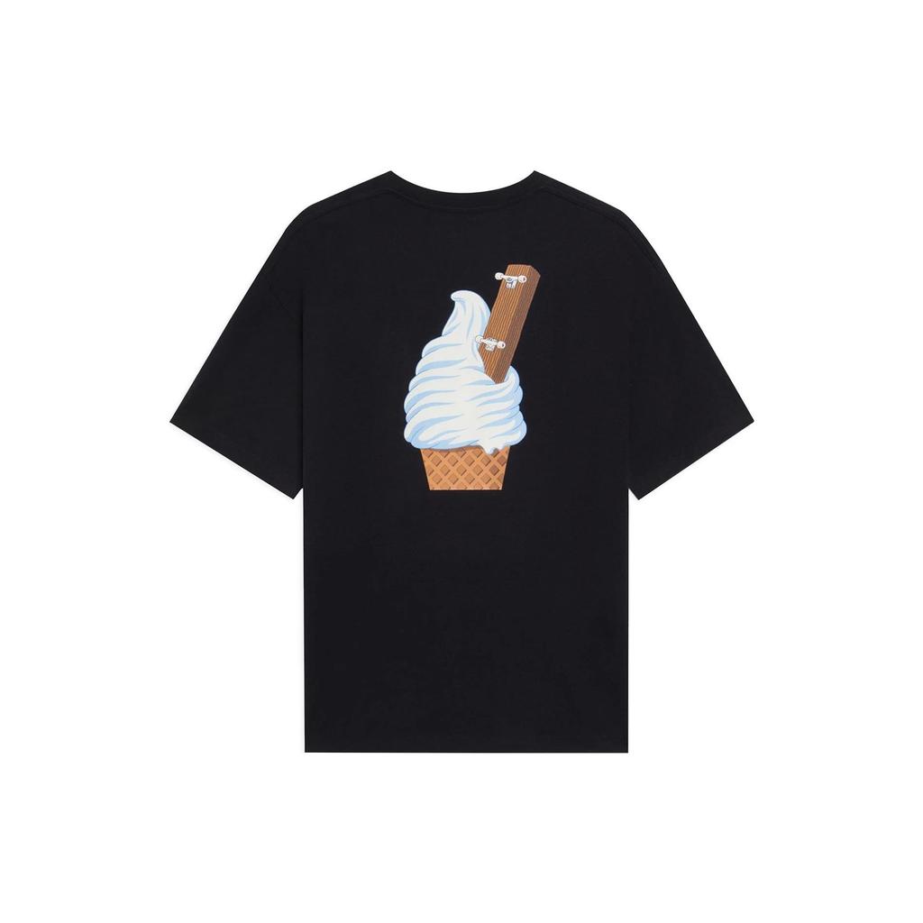 Li-Ning X Phil Hackett Artist Collaboration Cartoon Print Loose Round Neck T-Shirt Unisex Tops Black AHSS859-3