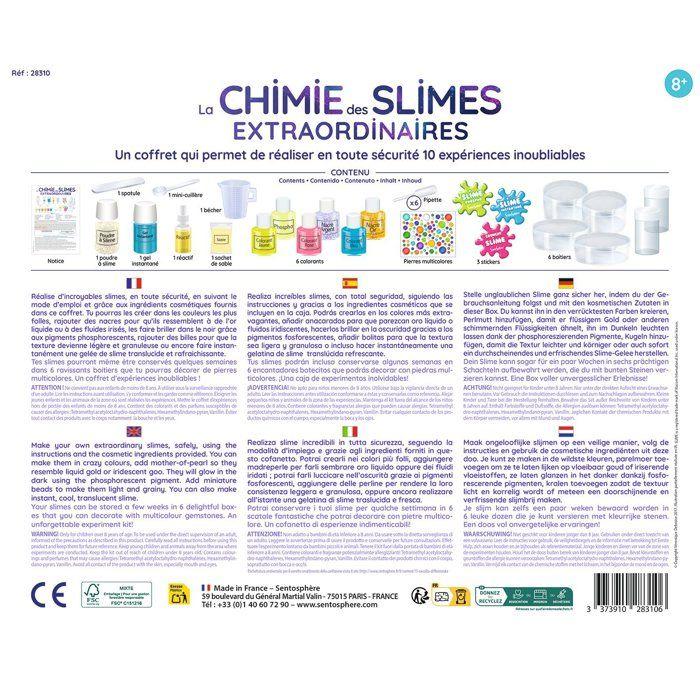 Kit Scientifique - SENTOSPHERE - La chimie du Slime extraodinaires - Slim de toutes les couleurs - Origine Naturelle - Dès 8 ans