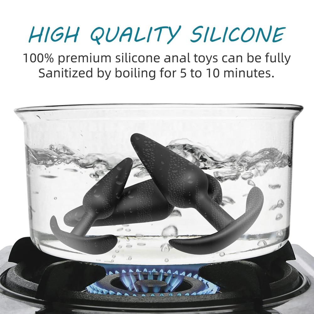 Anal Plug Soft Silicone Anal Butt Plug Stimulator Adult Sex Toys for Men/Women Prostate Massager Anal Trainer