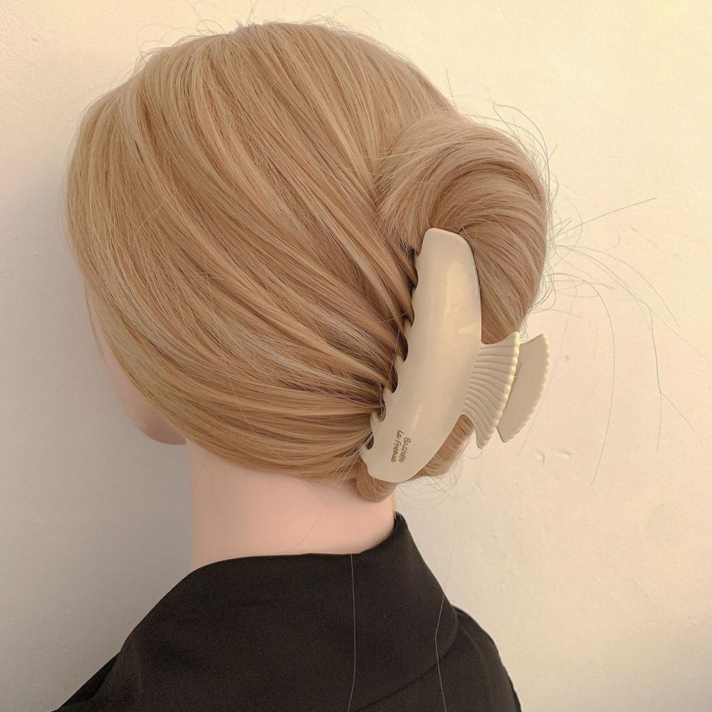 New Creative Design 10.3CM Geometric Scallop Large Hair Clip Claw Rerto Black White Acetic Acid Shark Clip Hair Accessories