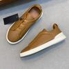 Spring Autumn Vintage High Quality Genuine Leather Lace-Up Shoes Man's Solid Color Round Toe Low-cut Flat Bottom Shoes