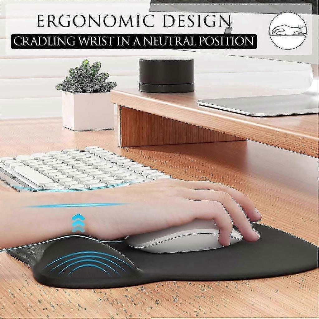 Ergonomic Mouse Pad With Gel Wrist Rest - Non-slip