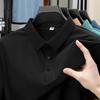 Men's Summer Seamless Ice Silk Polo: Breathable Business Casual Short Sleeve Shirt with Turn-Down Collar