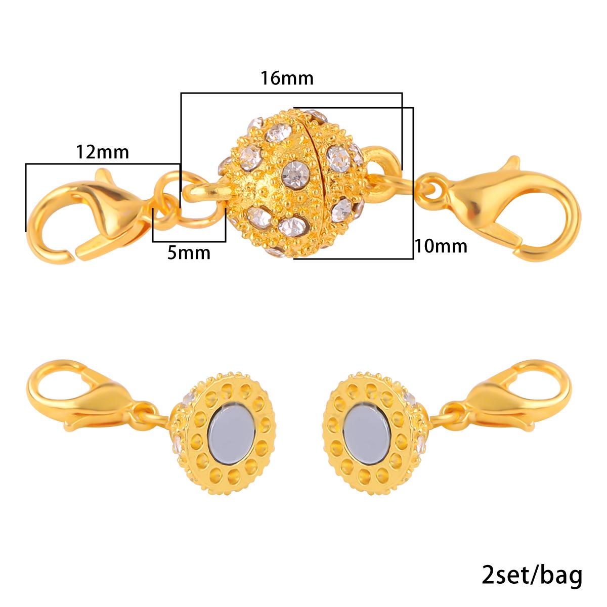 

2Set/bag Alloy Magnet Rhinestone Buckle Lobster Set for DIY Jewelry Making Necklace Bracelet Accessories