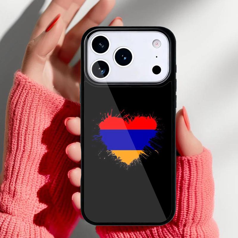Armenian Flag Phone Case for iPhone 17 16 15 14 13 Pro Max Back Cover for 12 11 Pro Coque