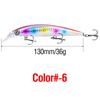1Pc 130Mm/36G Simulation Minnow Fishing Lure Laser Engraving Long Casting Hard Lure With 3 Treble Hooks Wobble Fishing Tackles