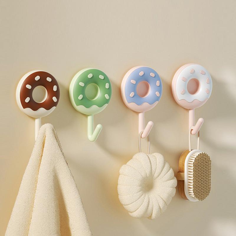Creative Self-Adhesive Wall Decorative Hook Multifunctional Donut Hook No Drilling Keychain Bathroom