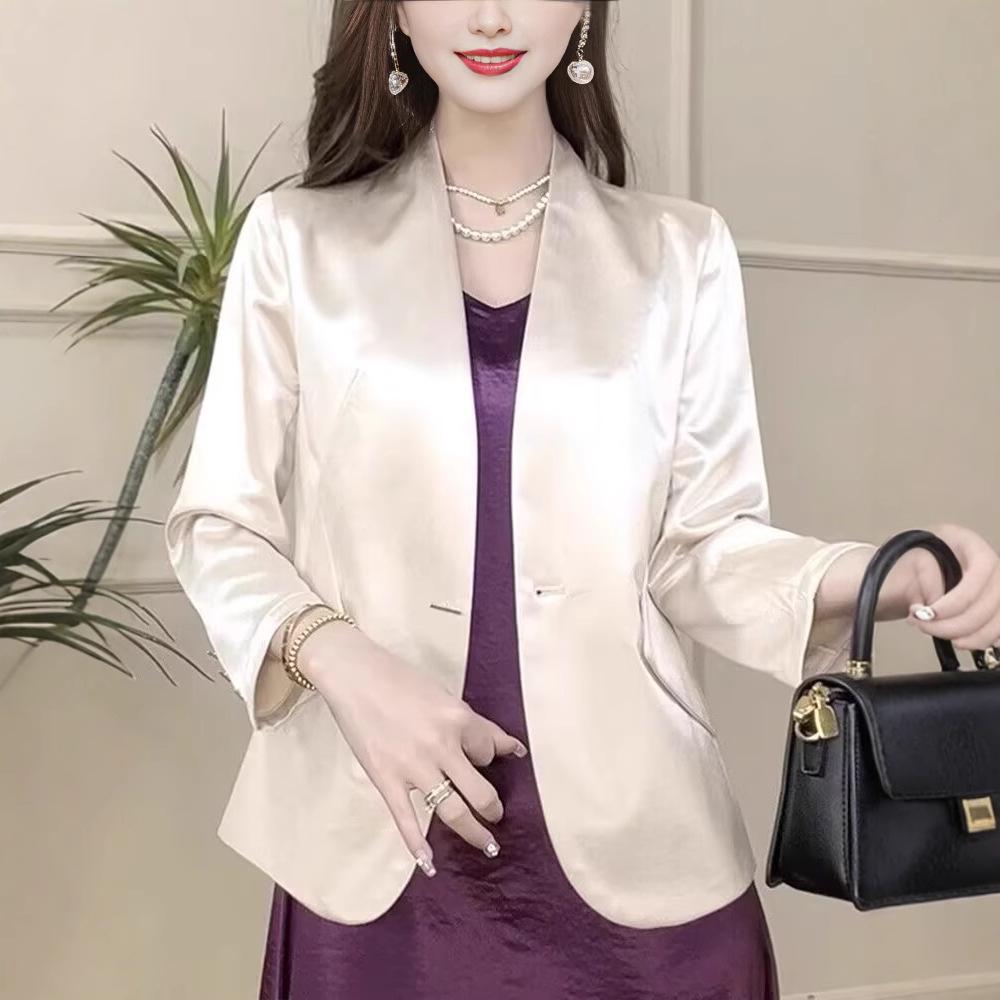 

Women s Slimming One-Button Acetate Blazer - Versatile Fashion Jacket XXL 125-135 Jin