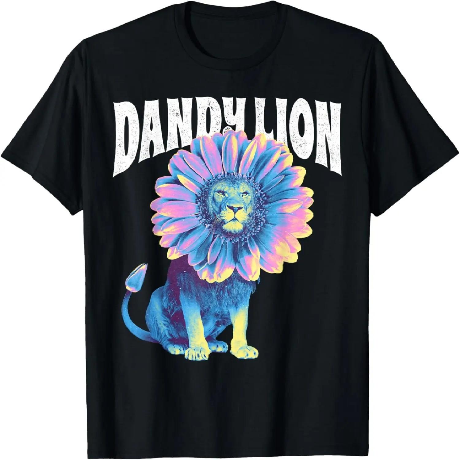 Dandelion Lion Face Cute Flower Pun Funny Graphic Dandy 2023 T-Shirt S