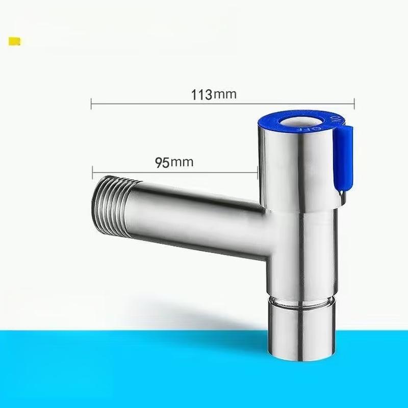Extended T-Type Stainless Steel Washing Machine Faucet