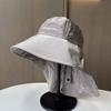 Summer eaves sunscreen bucket hat women's new anti-ultraviolet neck protection shawl sun hat outdoor quick-drying mountaineering hat