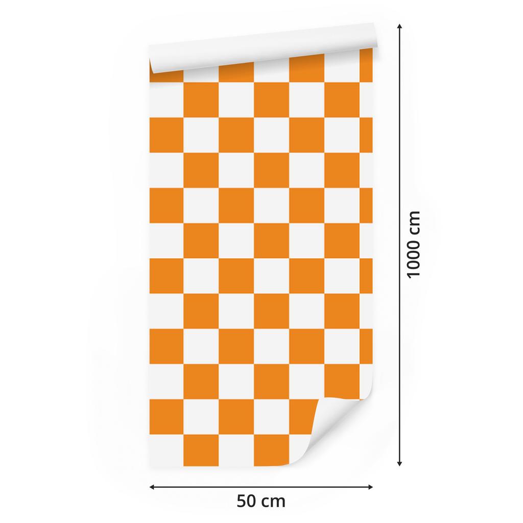 Checkerboard Wallpaper White, Gold and Cream for Living Room and Bedroom 50x1000