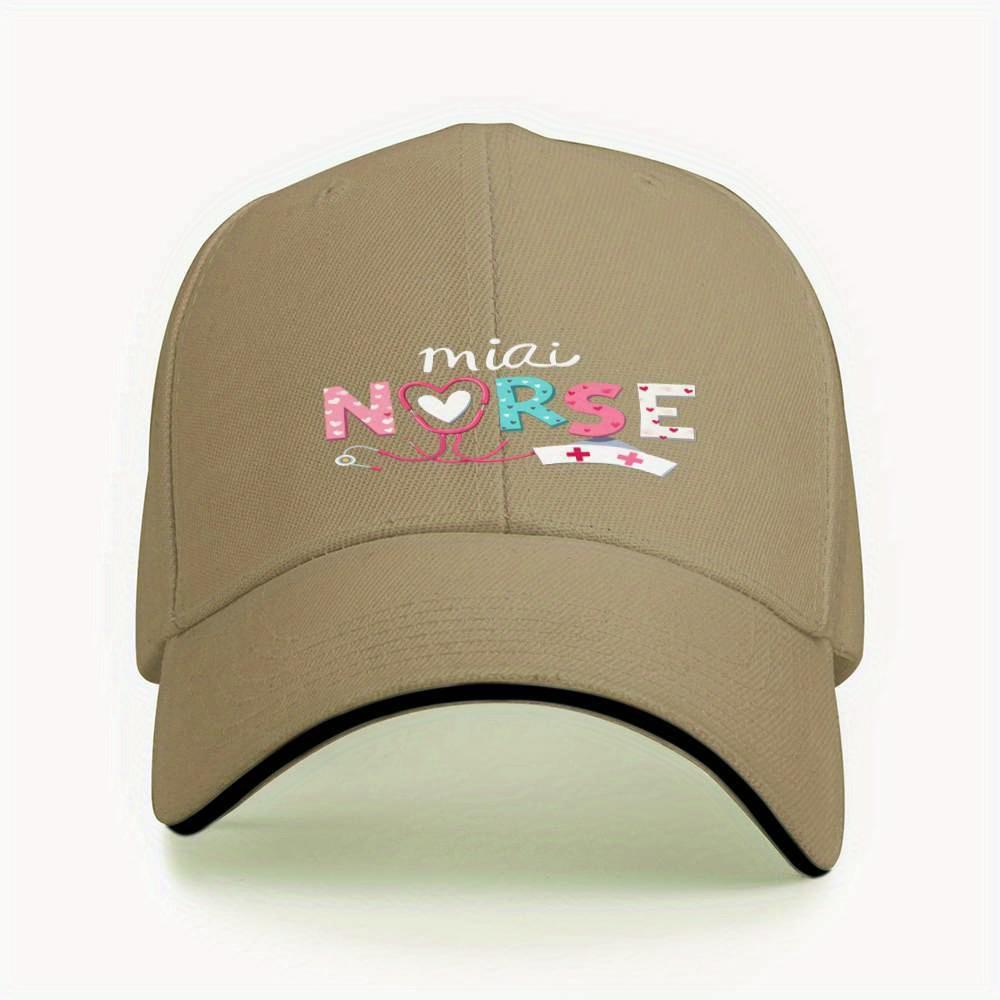 Mini Nurse Stethoscope Heart Print Baseball Cap Polyester Casual Travel Adjustable Cap