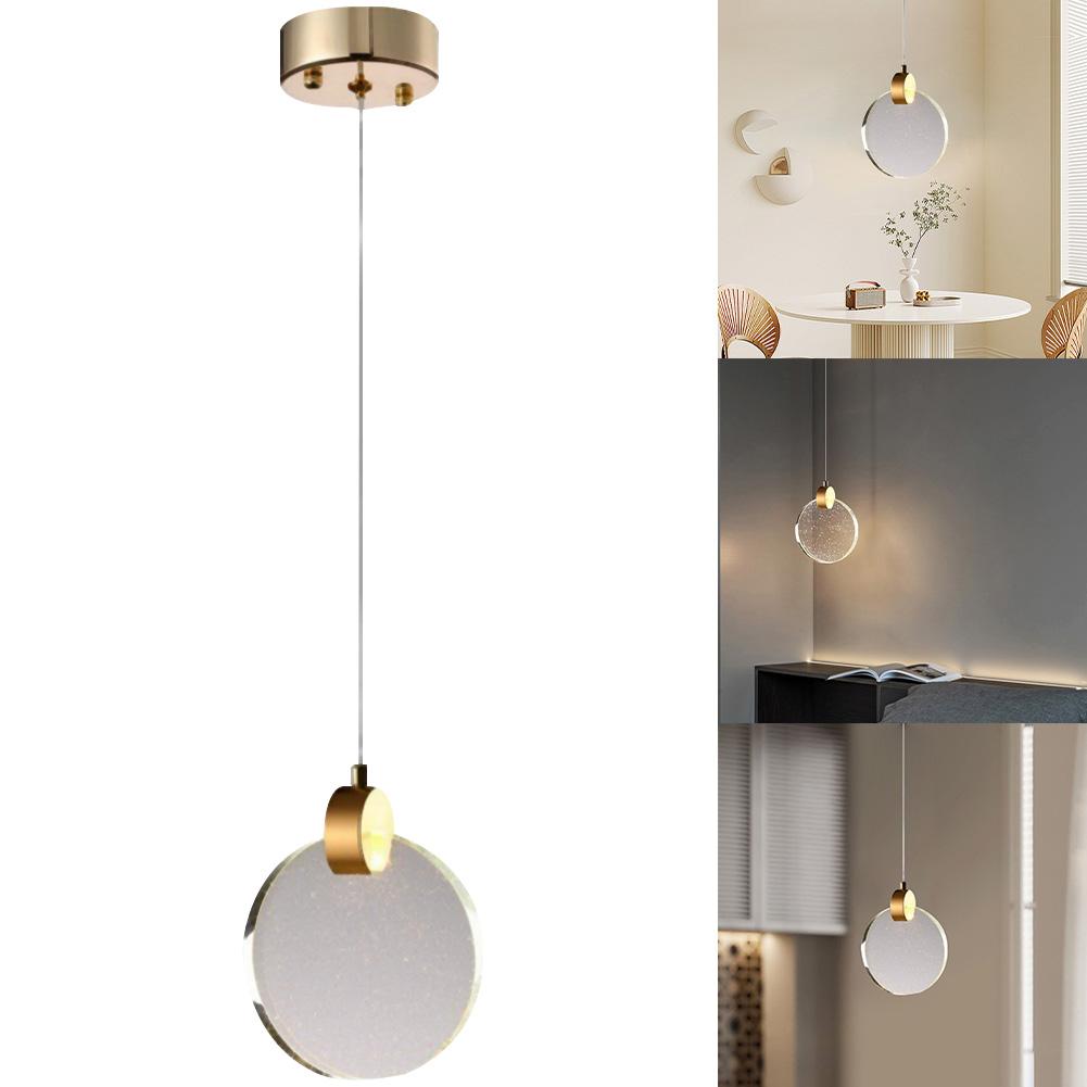 Modern LED Pendant Light Crystal Hanging Light 3 Light Color Chandelier Long Hanging Light LED Hanging Lamp for Kitchen Bedroom
