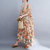 Johnature Vintage Print Breathable Dress Women Spring Summer Casual O-neck Bohemian Loose Feamle Dresses