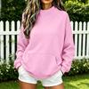 Women's Color Round Neck Loose Fit Long Sleeve Pullover Sweatshirt for Everyday Wear