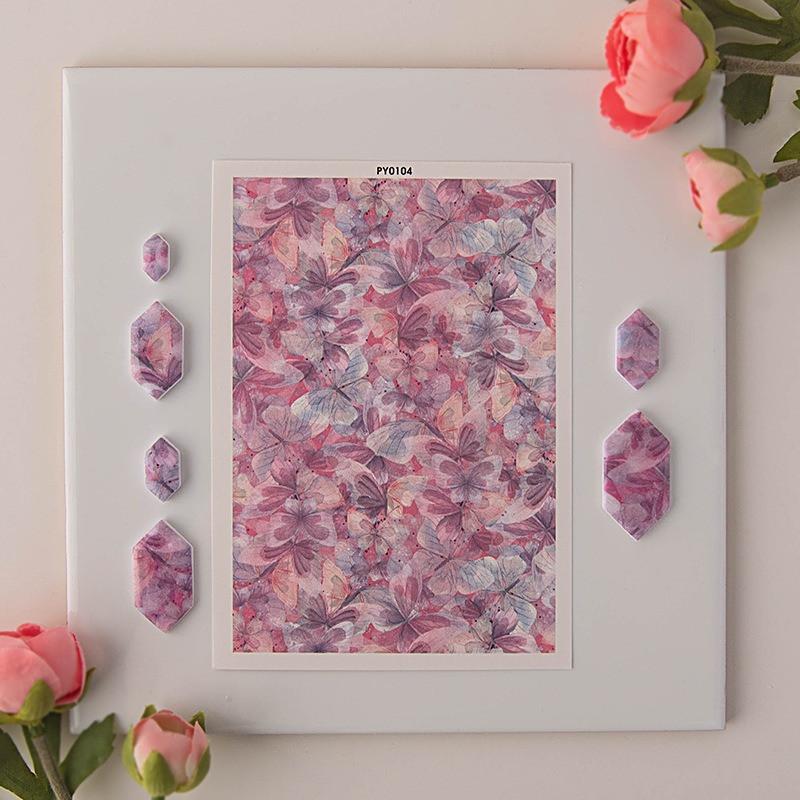 Butterfly Painted Pattern Polymer Clay Watercolor Transfer Paper Water-soluble Disposable Sticker Earring Jewelry Pottery Making